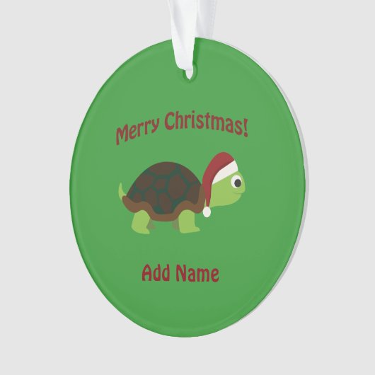 Frohe Weihnachten! Santa Turtle Ornament (Vorderseite)