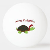 Frohe Weihnachten! Santa Turtle Tischtennisball (Rückseite)