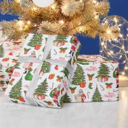 Frohe Weihnachten Santa überprüft seine Liste Weih Geschenkpapier