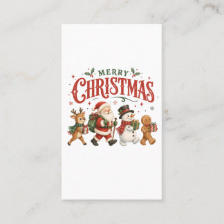 Frohe Weihnachten Santa und Freunde Telefonnummerkarte