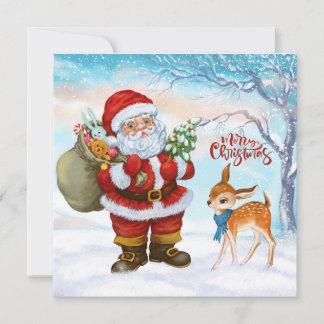 Frohe Weihnachten Santa und Hirsch