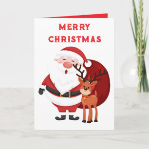 Frohe Weihnachten Santa und Rentiere Karte