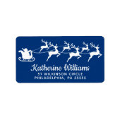 Frohe Weihnachten | Santa und sein Schlitten von R Adressaufkleber (Vorne)