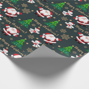 Frohe Weihnachten, Santa, Weihnachtsbaum, Bär Geschenkpapier