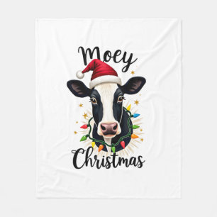 Frohe Weihnachten Santa Weihnachtsbeleuchtung Kuh  Fleecedecke