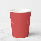 Frohe Weihnachten Santa White Red Modern Minimal Pappbecher (Links)