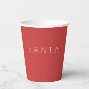 Frohe Weihnachten Santa White Red Modern Minimal Pappbecher