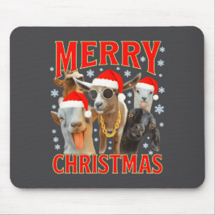 Frohe Weihnachten Santa Ziege Lustige Weihnachten Mousepad