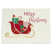 Frohe Weihnachten Santas Sleigh Große Geschenktüte (Vorderseite)