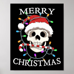Frohe Weihnachten Schädel Skelett Männer Frauen Poster