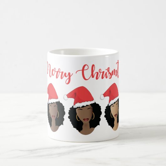 Frohe Weihnachten, Schatten von Melanin, schwarze Kaffeetasse (Mittel)
