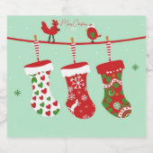 Frohe Weihnachten Schaumweinetikett (Einzelnes Label)