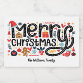 Frohe Weihnachten Schaumweinetikett (Einzelnes Label)