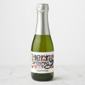 Frohe Weihnachten Schaumweinetikett (Vorderseite)