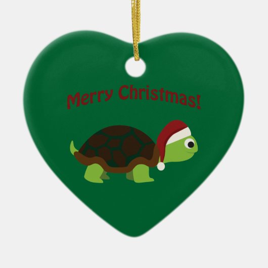 Frohe Weihnachten! Schildkröte Keramik Ornament (Vorne)