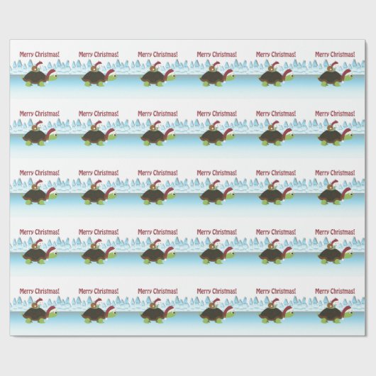 Frohe Weihnachten! Schildkröte und Schnecke Geschenkpapier (Flach)