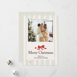 Frohe Weihnachten Schleifenbögen Familienfoto Feie