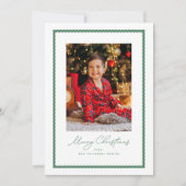 Frohe Weihnachten schlichte, grüne Rahmen Foto (Vorderseite)