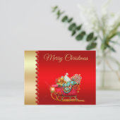Frohe Weihnachten, Schlitten des Weihnachtsmanns, Postkarte (Stehend Vorderseite)