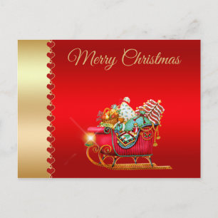 Frohe Weihnachten, Schlitten des Weihnachtsmanns, Postkarte