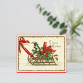 Frohe Weihnachten Schlitten Vintag Reproduction Po (Stehend Vorderseite)