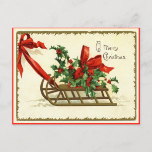 Frohe Weihnachten Schlitten Vintage-Reproduktions-