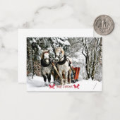 Frohe Weihnachten! Schlittenfahrt im Land Mitteilungskarte (Vorderseite/Rückseite Beispiel)