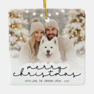 Frohe Weihnachten-Schmuck für Hundebesitzer und -l Keramikornament