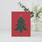 Frohe Weihnachten schmückt Kiefernbaum Postkarte (Stehend Vorderseite)