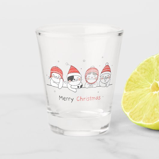 Frohe Weihnachten Schnapsglas (Vorderseite)