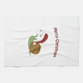 Frohe Weihnachten! Schnecke Geschirrtuch (Horizontal)