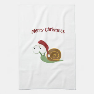 Frohe Weihnachten! Schnecke Geschirrtuch