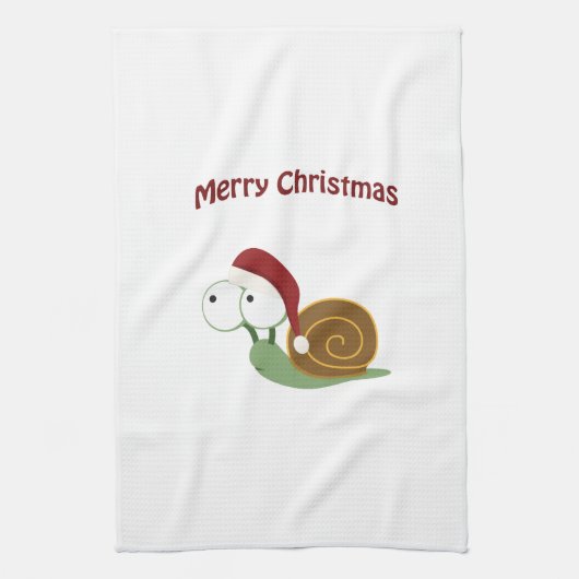 Frohe Weihnachten! Schnecke Geschirrtuch (Vertikal)