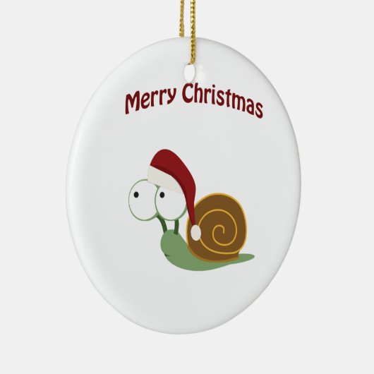 Frohe Weihnachten! Schnecke Keramik Ornament (Rechts)