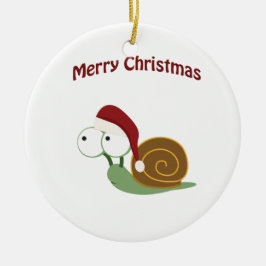 Frohe Weihnachten! Schnecke Keramik Ornament