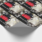 Frohe Weihnachten Schnee Alte Train Lattern Geschenkpapier (Ecke)