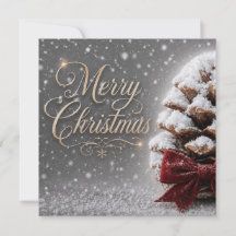 Frohe Weihnachten Schnee bedeckter Kiefernzapfen