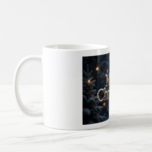 Frohe Weihnachten Schnee Kaffeetasse (Links)