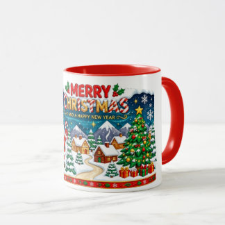 Frohe Weihnachten Schneedorp und Weihnachtsbaum Tasse