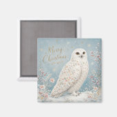 Frohe Weihnachten Schneeeule Winterwunderland Magnet (Vorderseite/Rückseite)