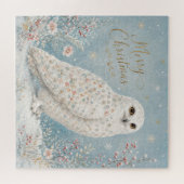 Frohe Weihnachten Schneeeule Winterwunderland Puzzle (Horizontal)