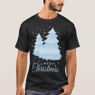 Frohe Weihnachten Schneefall und Weihnachtsbäume v T-Shirt