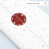 Frohe Weihnachten Schneeflocke Elegant Modernes Ro Runder Aufkleber