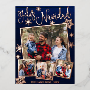 Frohe Weihnachten Schneeflocke Rustikal 4 Fotos Co Folien Feiertagspostkarte