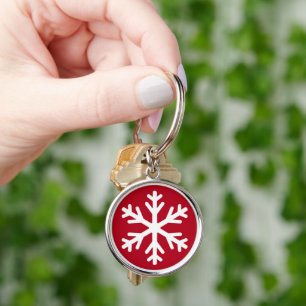 Frohe Weihnachten Schneeflocke Urlaub Winter Schlüsselanhänger