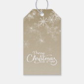 Frohe Weihnachten Schneeflocken Beige Urlaub Geschenkanhänger (Vorderseite)