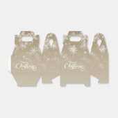 Frohe Weihnachten Schneeflocken Beige Urlaub Geschenkschachtel (Ungefaltet)