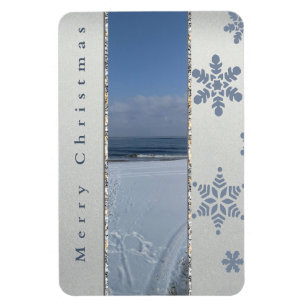 Frohe Weihnachten Schneeflocken Magnet