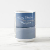 Frohe Weihnachten Schneeflocken Monogramm Tasse  (Mittel)