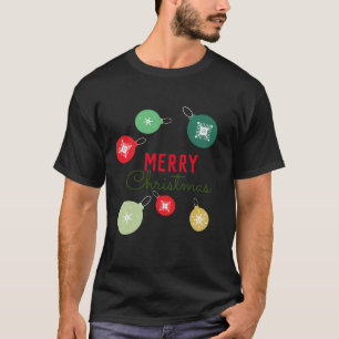 Frohe Weihnachten Schneeflocken Ornament Schwarz T T-Shirt